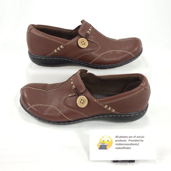 Clarks Bendables Casual Slip On Loafer Flat Womens Size 6.5 35063 Brown Black - Picture 5 of 9